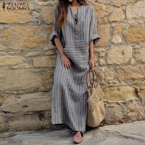 Zanzea Bohemian Maxi Dress/kaftan NWOT